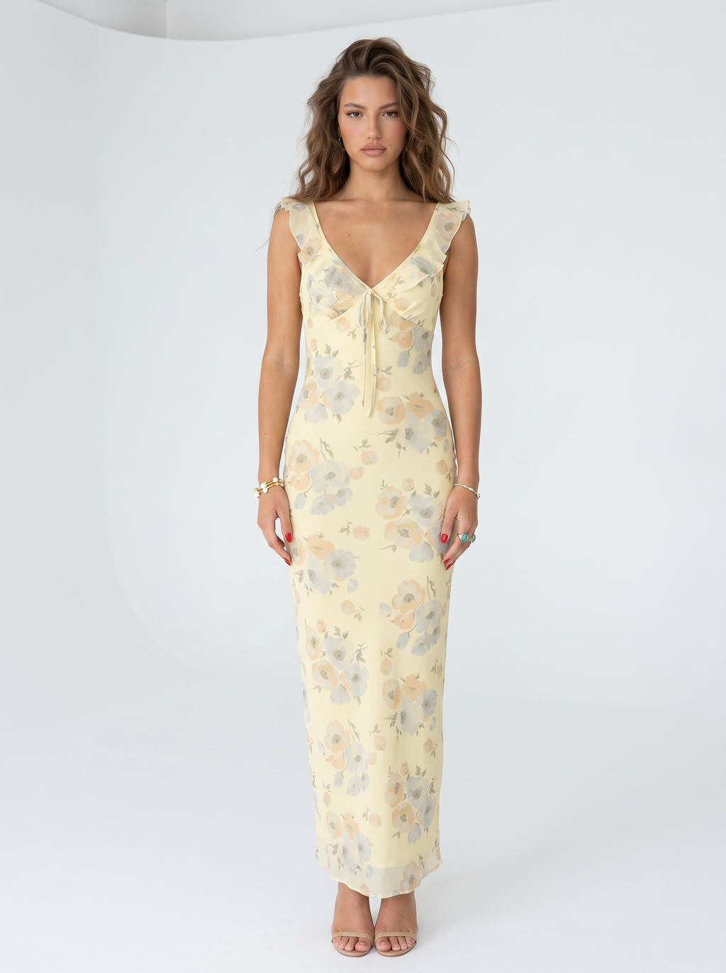Soleil Floral Plunge Maxi Dress