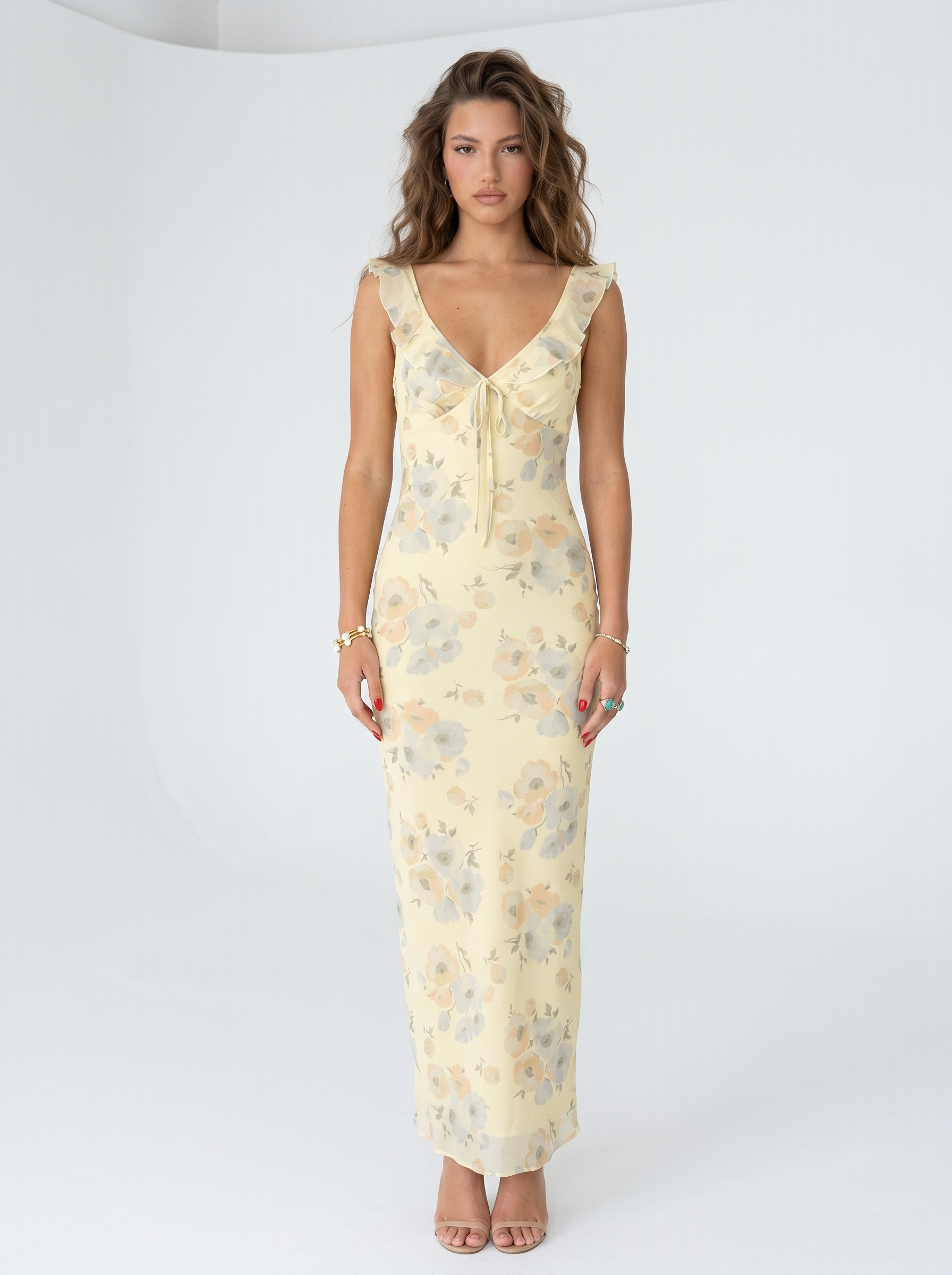 Soleil Floral Plunge Maxi Dress