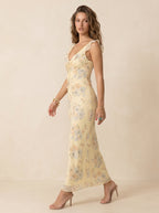 Soleil Floral Plunge Maxi Dress