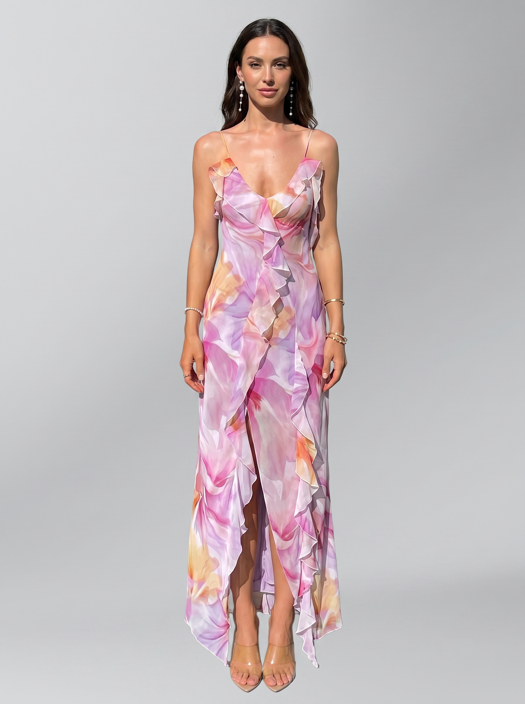 Floral Ruffle Maxi Dress