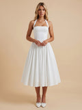 Bella A-Line Halter Dress with Cinched Waist