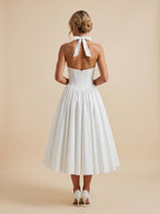 Bella A-Line Halter Dress with Cinched Waist