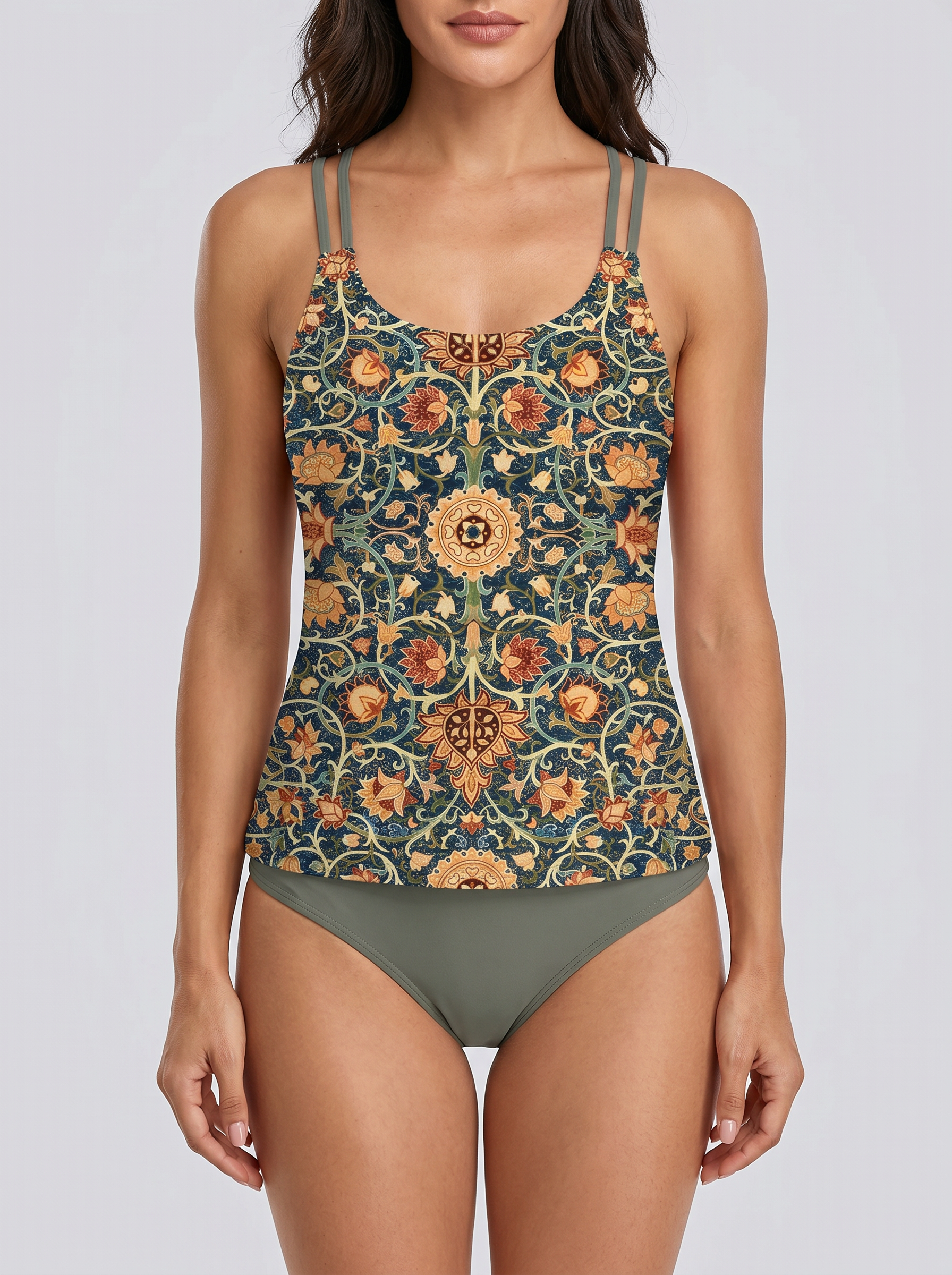 Flowy Tankini Two-Piece Swimsuit