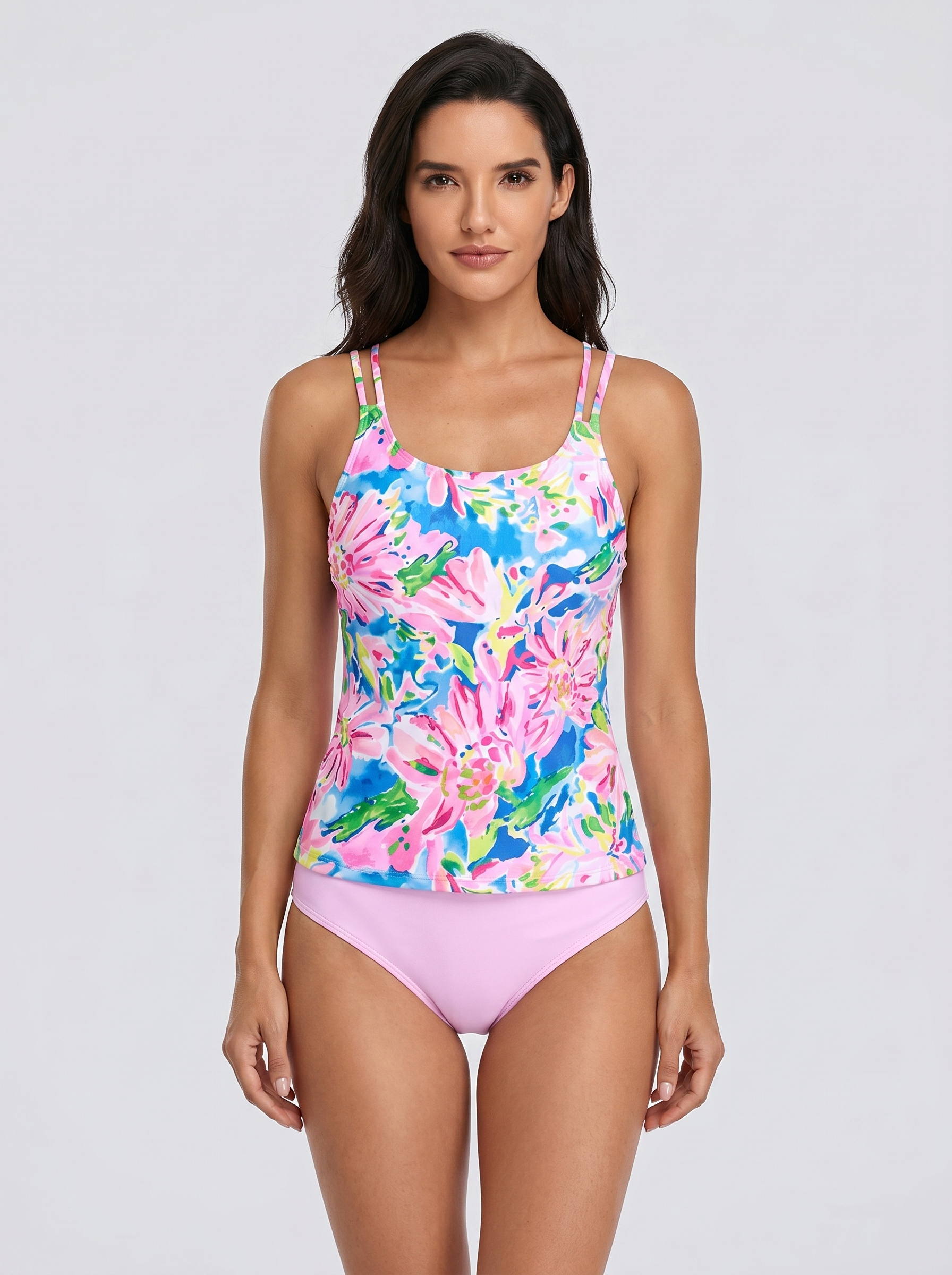 Flowy Tankini Two-Piece Swimsuit